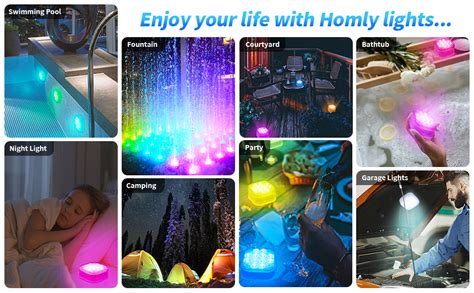 Amazon Homly Rechargeable Submersible Pool Lights With Remote