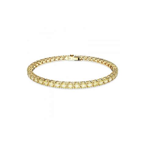 Bracciale Swarovski Tennis Matrix Dorato L 5648935