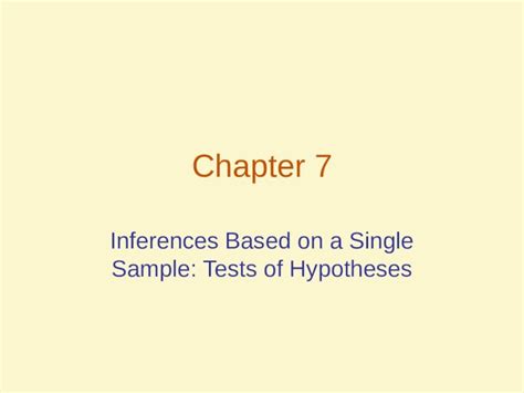 Ppt Chapter Inferences Based On A Single Sample Tests Of