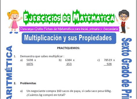 Ejercicios De Multiplicación Y Sus Propiedades