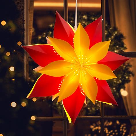 EANLOLY Christmas Star Illuminated Paper Stars Christmas 3D Star