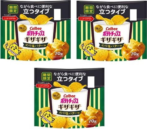 Jp コンビニー限定 2023年7月 カルビー Calbee ポテトチップス ギザギザ のり塩バター味 厚切り ながら