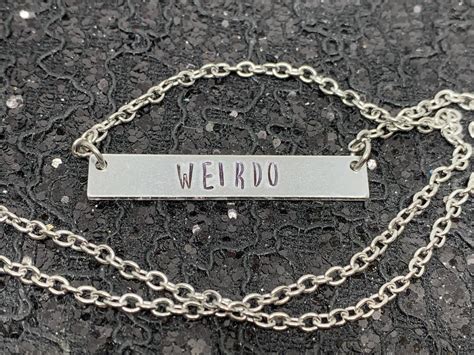 Weirdo Necklace Hand Stamped Metal Jewelry Etsy Uk