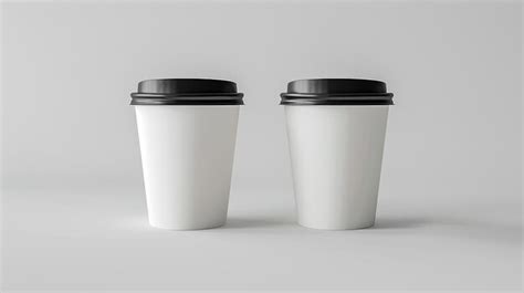 Blank White Takeaway Coffee Cups Mockup Template Premium Ai Generated