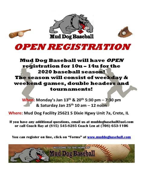 2020 Registraiton Mud Dog Baseball Flickr