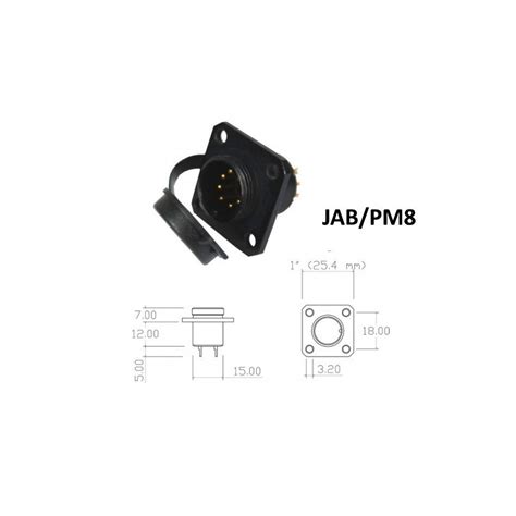 Conector P Painel JAB PM8 8 Contatos Macho