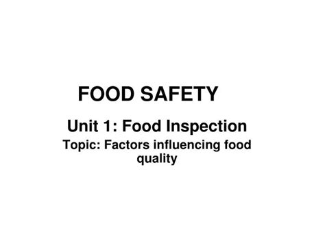 Ppt Food Safety Powerpoint Presentation Free Download Id 1793569