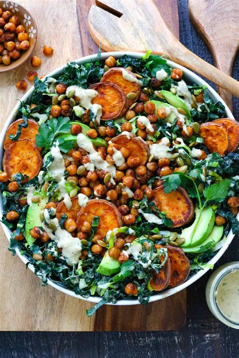 Crispy Chickpea Kale Caesar Salad Pinch Me Good Recipe In 2020