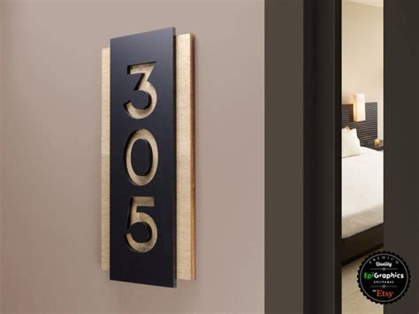 Sign for Hotel Signage Made of Wood & Acrylic Room Number - Etsy