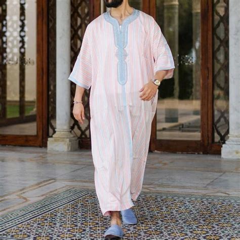 Muslim Fashion Men Jubba Thobes Arabic Pakistan Dubai Kaftan Abaya