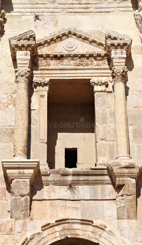 Arch Of Hadrian Details Jerash Jordan Stock Photo Image Of Arch