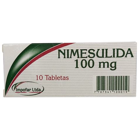 Droguería La Economía nimesulida 100 mg caja x 10 tabletas