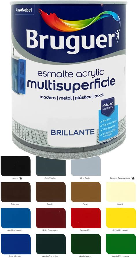 Bruguer Acrylic Brillante Esmalte Multisuperficie Colores