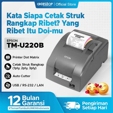 Jual Epson TM U220 B Printer Dot Matrix Auto Cutter Cetak Struk Rangkap