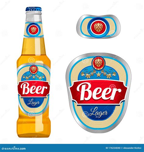 Beer Label Template With Neck Label Stock Vector Illustration Of