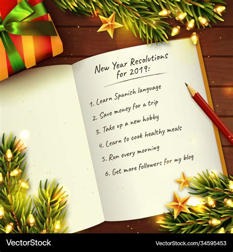 New year resolutions concept background Royalty Free Vector