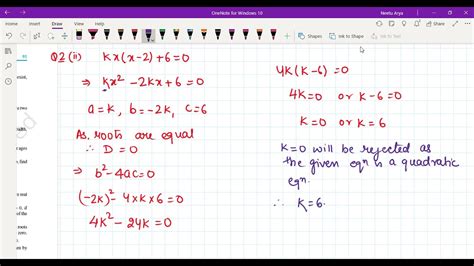 Class Ch Quadratic Equation Nature Of Roots Youtube