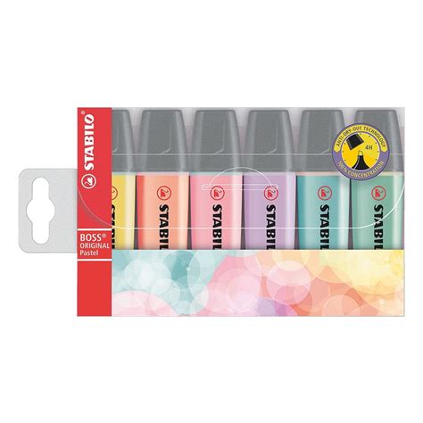 X Stabilo Textmarker Boss Original Pastell Nachf Llbar Keilspitze