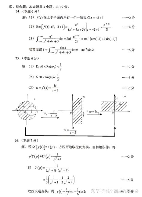 2021年4月自考02199复变函数与积分变换真题及答案 知乎