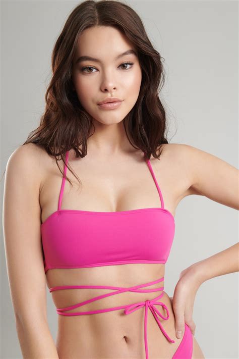 Strappy Bandeau Bikini Top In 2020 Bikini Tops Bikinis Bandeau Bikini