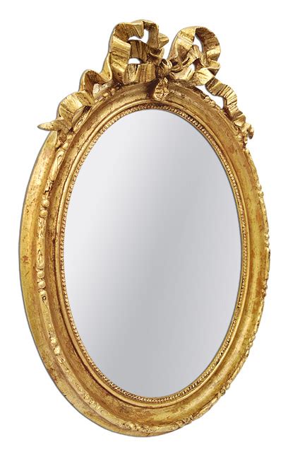 Miroir Ovale Ancien Bois Dor Style Louis Xvi Circa