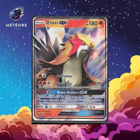 CARTE POKÉMON ENTEI GX 10a 73 Soleil Lune Légendes Brillantes