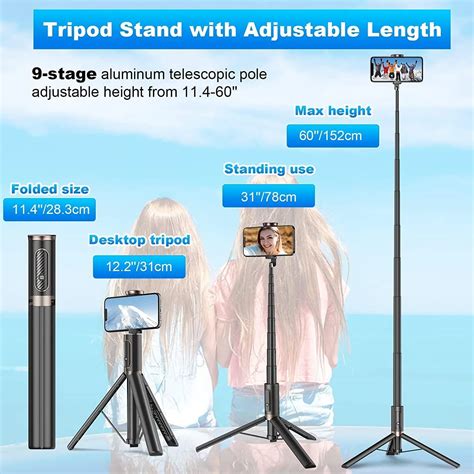 Selfie Stick Tripod Phone Tripod With Wireless Remote Shutter Group