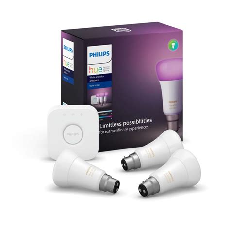 Philips Hue Starter Kit A60 9w Bc White And Colour Ambiance Mitre 10