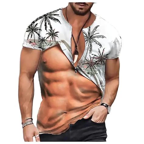 Herren D Gedruckt Muskel T Shirt Mode Bergro E Lose Bequeme T Shirt