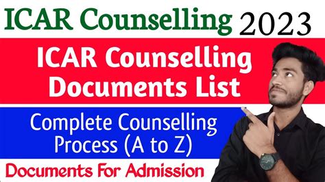 Official Icar Counselling Documents Listcomplete Counselling Process