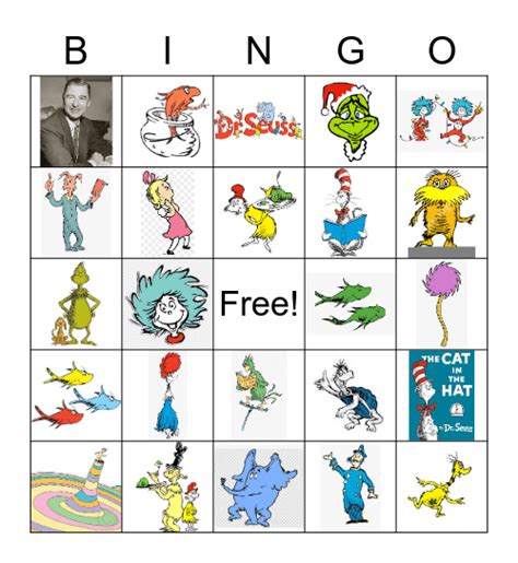 Dr Seuss Characters Bingo Card