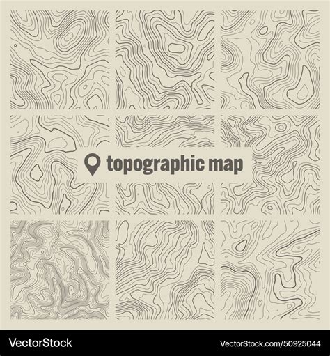 Topographic Map With Contour Lines Geographic Vector Image