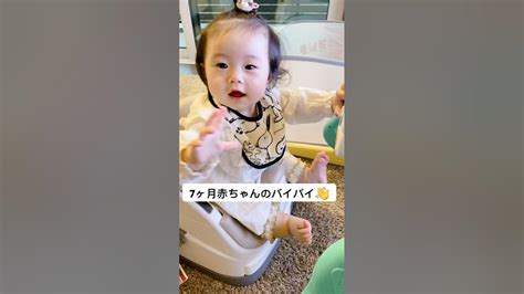 【7ヶ月赤ちゃんのバイバイ👋】生後7ヶ月赤ちゃん赤ちゃんのいる生活育児女の子ベビー Youtube