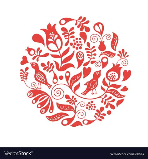 Floral Round Vector By Lenlis Image Vectorstock