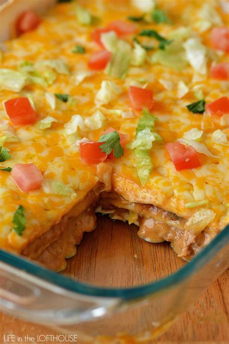 layered taco casserole flour tortillas