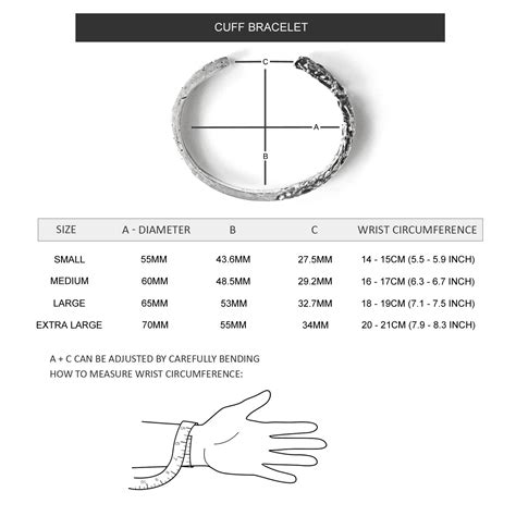 Cuff Size Chart — ATELIER HON'NE