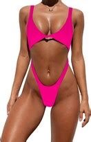 Tainehs Womens Sexy One Piece Bikini Swimsuits High Cut Cheeky Swimwear