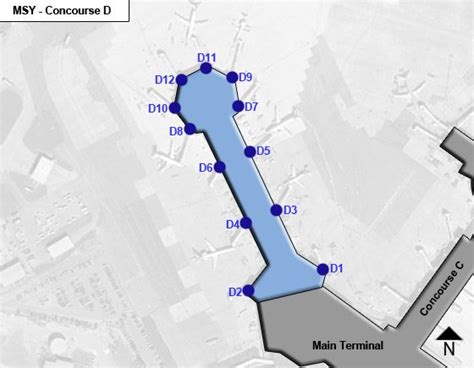 New Orleans Louis Armstrong Airport MSY Concourse D Map