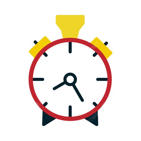 Reloj Despertador Icono Plano Vector PNG Alarma Reloj Temporizador