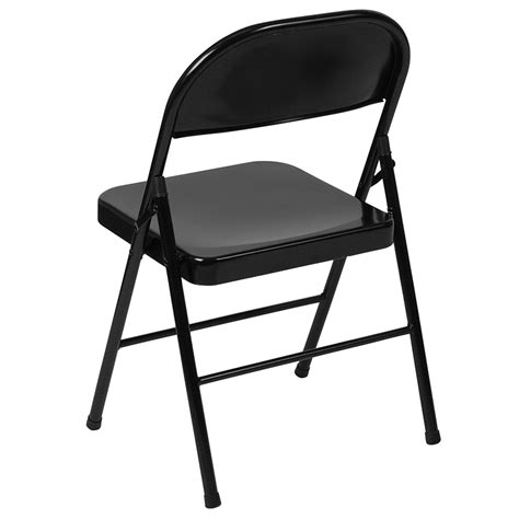 Black Heavy Duty Metal Folding Chair With Gauge Steel Frame