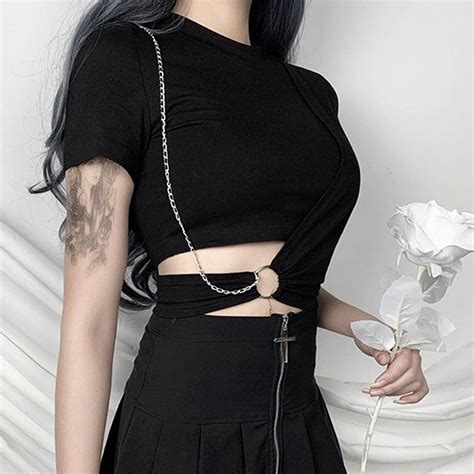 Black Aesthetic Crop Top • Aesthetic Clothes Shop