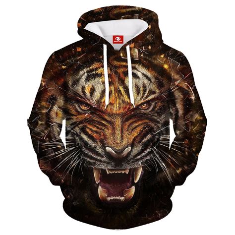 New Fashion Hooded Menwomen Hoodies 3d Printed Harajuku Black Tiger