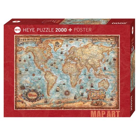 Puzzle Heye Mapa Del Mundo De Piezas Kubekings