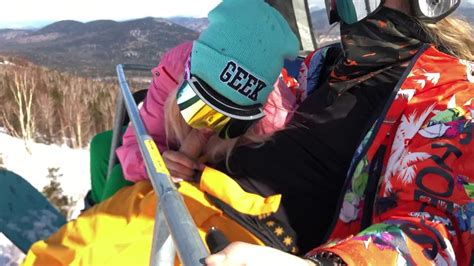 She Suck Dick In The Lift At The Ski Resort — Public Blowjob Amateur