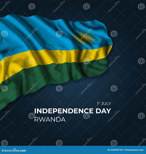 Rwanda Independence Day Hanging Flag Background Cartoon Vector