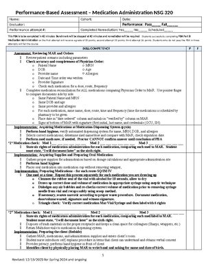 3 NSG 320 PBA Prep Sheet Part 2 MEDS ONLY NSG 320C MED ADMIN PART B