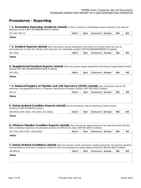 Fillable Online Phmsa Form Standardgasdistinspaug Ia Equivalent