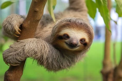 Premium AI Image | Baby Sloth in Tree in Costa Rica Generative AI