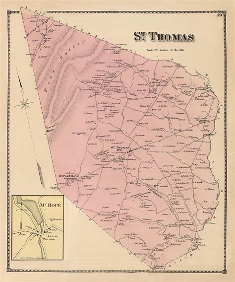 1868 Map Of St Thomas Township Franklin County Pennsylvania Etsy