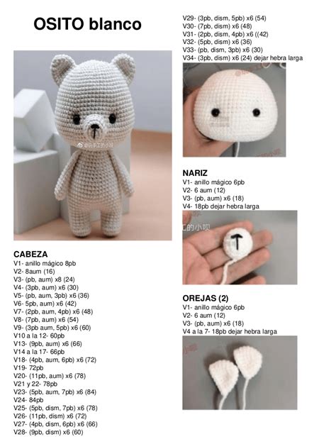 Patrón gratis Osito básico Amigurumi paso a paso en español